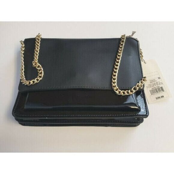 A New Day Women's Chain Flap Crossbody Handbag Black NWT Casual Date Teen - Picture 1 of 4